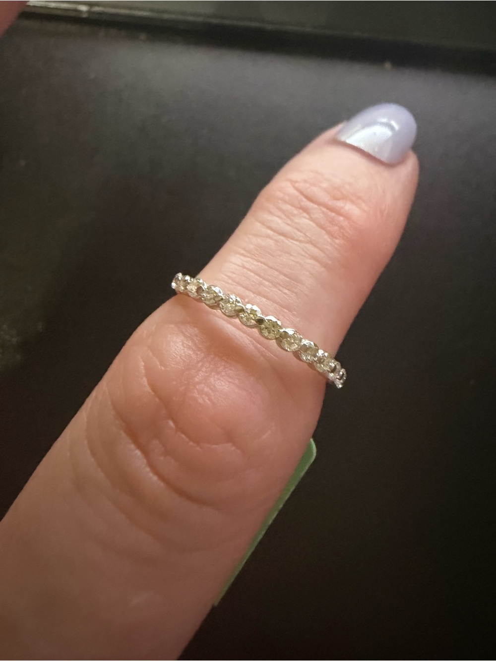 Silver lab grown diamonds 1/2 Eternity Band Ring NWT size 6